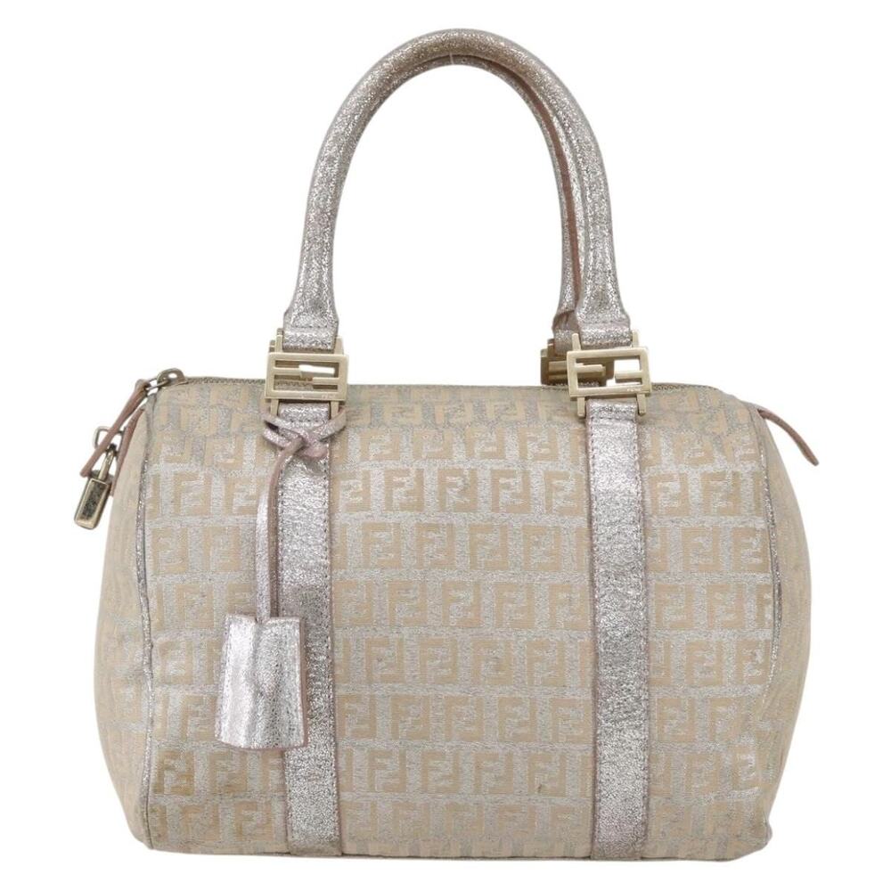Fendi Zucchino Handbag Silver